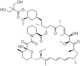 结构式 CAS# 162635-04-3, 西罗莫司脂化物; 雷帕霉素 42-[3-羟基-2-(羟甲基)-2-甲基丙酸酯