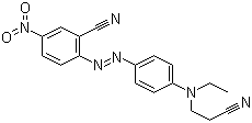structure of CAS# 16889-10-4, Disperse Red 73;2-[4-(2-Cyanoethyl-ethylamino)phenyl]diazenyl-5-nitrobenzonitrile