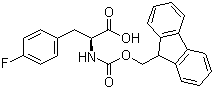 结构式 CAS# 169243-86-1, Fmoc-L-4-氟苯丙氨酸; N-(9-芴甲氧羰酰基)-L-4-氟苯丙氨酸