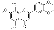 structure of CAS# 17290-70-9, 2-(3,4-Dimethoxyphenyl)-5,7,8-trimethoxy-4H-1-benzopyran-4-one;3',4',5,7,8-Pentamethoxyflavone; 5,7,8,3',4'-Pentamethoxyflavone; 6-Demethoxynobiletin; Isosinensetin