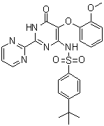 structure of CAS# 174227-14-6, N-[1,6-Dihydro-5-(2-methoxyphenoxy)-6-oxo[2,2'-bipyrimidin]-4-yl]-4-(1,1-dimethylethyl)benzenesulfonamide