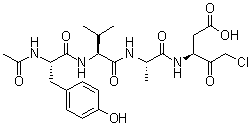 structure of CAS# 178603-78-6, Caspase-1 Inhibitor II;Ac-YVAD-CMK; N-Acetyl-L-tyrosyl-L-valyl-N-[(1S)-1-(carboxymethyl)-3-chloro-2-oxopropyl]-L-alaninamide