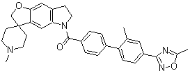 structure of CAS# 180083-23-2, SB 224289;[2'-Methyl-4'-(5-methyl-1,2,4-oxadiazol-3-yl)[1,1'-biphenyl]-4-yl](2,5,6,7-tetrahydro-1'-methylspiro[3H-furo[2,3-f]indole-3,4'-piperidin]-5-yl)methanone