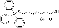 structure of CAS# 180973-24-4, (3S,4E)-3-Hydroxy-7-[(triphenylmethyl)thio]-4-heptenoic acid