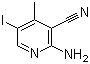 structure of CAS# 180995-02-2, 2-Amino-3-cyano-4-methyl-5-iodopyridine