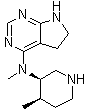 structure of CAS# 1812890-23-5, 6,7-Dihydro-N-methyl-N-[(3R,4R)-4-methyl-3-piperidinyl]-5H-pyrrolo[2,3-d]pyrimidin-4-amine