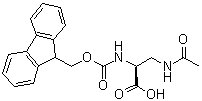 structure of CAS# 181952-29-4, 3-(Acetylamino)-N-[(9H-fluoren-9-ylmethoxy)carbonyl]-L-alanine