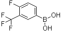 structure of CAS# 182344-23-6, 3-(Trifluoromethyl)-4-fluorophenylboronic acid;[4-Fluoro-3-(trifluoromethyl)phenyl]boronic acid