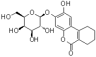 结构式 CAS# 182805-65-8, 3-(beta-D-吡喃半乳糖基氧基)-7,8,9,10-四氢-2-羟基-6H-二苯并[b,d]吡喃-6-酮
