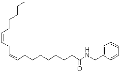 structure of CAS# 18286-71-0, (9Z,12Z)-N-(Phenylmethyl)-9,12-octadecadienamide;N-Benzyl-linoleamide