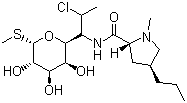 structure of CAS# 18323-44-9, Clindamycin;(2S,4R)-N-[(1S,2S)-2-Chloro-1-[(2R,3R,4S,5R,6R)-3,4,5-trihydroxy-6-methylsulfanyloxan-2-yl]propyl]-1-methyl-4-propylpyrrolidine-2-carboxamide