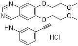 structure of CAS# 183319-69-9, Erlotinib hydrochloride ;N-(3-Ethynylphenyl)[6,7-bis(2-methoxyethoxy)quinazolin-4-yl]amine hydrochloride; 6,7-Bis(2-methoxyethoxy)-4-(3-ethynylanilino)quinazoline hydrochloride; Tarceva