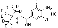structure of CAS# 184006-60-8, 4-Amino-3,5-dichloro-alpha-[[[1,1-di(methyl-d<sub>3</sub>)ethyl-2,2,2-d<sub>3</sub>]amino]methyl]-benzenemethanol monohydrochloride
