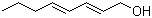 structure of CAS# 18409-20-6, (2E,4E)-2,4-Octadien-1-ol;trans-2,4-Octadienol