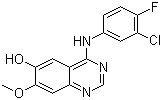 structure of CAS# 184475-71-6, 4-(3-Chloro-4-fluorophenylamino)-7-methoxyquinazolin-6-ol