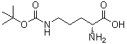 structure of CAS# 184576-63-4, N5-[(1,1-Dimethylethoxy)carbonyl]-D-ornithine;N-delta-BOC-D-Ornithine