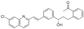structure of CAS# 184764-13-4, 1-[2-[(3S)-3-[3-[(1E)-2-(7-Chloro-2-quinolinyl)ethenyl]phenyl]-3-hydroxypropyl]phenyl]acetate