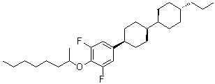 structure of CAS# 185207-90-3, [4(S)-[trans(trans)]]-1,3-Difluoro-2-[(1-methylheptyl)oxy]-5-(4'-propyl[1,1'-bicyclohexyl]-4-yl)benzene