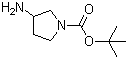 structure of CAS# 186550-13-0, tert-Butyl 3-aminopyrrolidine-1-carboxylate