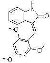 structure of CAS# 186611-52-9, 1,3-Dihydro-3-[(2,4,6-trimethoxyphenyl)methylene]-2H-indol-2-one;IC 261; SU 5607