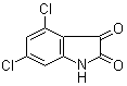 structure of CAS# 18711-15-4, 4,6-Dichloro-1H-indole-2,3-dione;4,6-Dichloroisatin