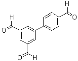 structure of CAS# 187281-19-2, [1,1'-Biphenyl]-3,4',5-tricarboxaldehyde