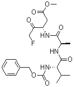结构式 CAS# 187389-52-2, N-[苄氧羰基]-L-缬氨酰基-N-[(1S)-3-氟-1-(2-甲氧基-2-氧代乙基)-2-氧代丙基]-L-丙氨酰胺