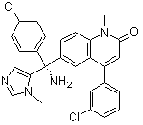 结构式 CAS# 192185-72-1, 替吡法尼; (R)-6-(氨基(4-氯苯基)(1-甲基-1H-咪唑-5-基)甲基)-4-(3-氯苯基)-1-甲基-2(1H)-喹啉酮
