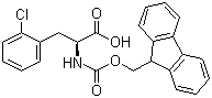 结构式 CAS# 198560-41-7, Fmoc-L-2-氯苯丙氨酸; N-(9-芴甲氧羰酰基)-L-2-氯苯丙氨酸