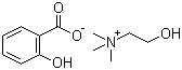 structure of CAS# 2016-36-6, Choline salicylate;(2-Hydroxyethyl)trimethylammonium salicylate