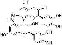 structure of CAS# 20315-25-7, Procyanidin B1;Proanthocyanidin B1; 2,2'-Bis(3,4-dihydroxyphenyl)-3,3',4,4'-tetrahydro-2H,2'H-4,8'-bichromene-3,3',5,5',7,7'-hexol