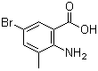 结构式 CAS# 206548-13-2, 2-氨基-5-溴-3-甲基苯甲酸