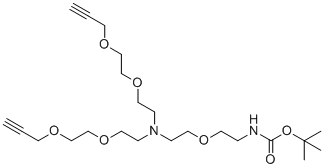结构式 CAS# 2100306-63-4, N-(Boc-PEG1)-N-双(PEG2-炔丙基)