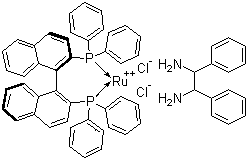 structure of CAS# 212143-23-2, Dichloro[(R)-(+)-2,2'-bis(diphenylphosphino)-1,1'-binaphthyl][(1R,2R)-(+)-1,2-diphenylethylenediamine]ruthenium(II)