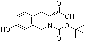 结构式 CAS# 214630-00-9, (3R)-2-叔丁氧羰基-7-羟基-1,2,3,4-四氢异喹啉-3-羧酸