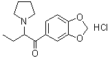 结构式 CAS# 24622-60-4, 1-(1,3-苯并二氧戊环-5-基)-2-(1-吡咯烷基)-1-丁酮盐酸盐