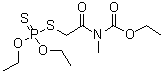 structure of CAS# 2595-54-2, Mecarbam;Murfotox; O,O-Diethyl S-(N-ethoxycarbonyl-N-methylcarbamoylmethyl) phosphorodithioate; O,O-Diethyl S-(N-ethoxycarbonyl-N-methylcarbamoylmethyl) phosphorothiolothionate; Pennsalt TD 72; Pestan; TD 72