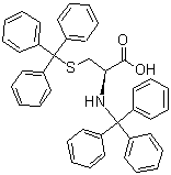 structure of CAS# 27686-50-6, N,S-Bis(triphenylmethyl)-L-cysteine;NSC 275643