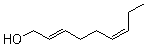 structure of CAS# 28069-72-9, (E,Z)-2,6-Nonadienol;(2E,6Z)-2,6-Nonadien-1-ol; 2-trans-6-cis-Nonadien-1-ol; 2E,6Z-Nonadien-1-ol; trans-2,cis-6-Nonadienol
