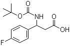结构式 CAS# 284493-72-7, 3-(Boc-氨基)-3-(4-氟苯基)丙酸; 3-叔丁氧羰基氨基-3-(4-氟苯基)丙酸