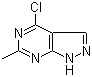 structure of CAS# 30129-53-4, 4-Chloro-6-methyl-1H-pyrazolo[3,4-d]pyrimidine