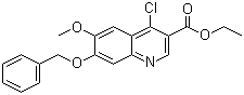 structure of CAS# 307353-90-8, 4-Chloro-6-methoxy-7-(phenylmethoxy)-3-quinolinecarboxylic acid ethyl ester