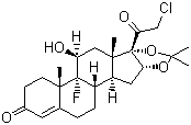 structure of CAS# 3093-35-4, Halcinonide;(11b,16a)-21-Chloro-9-fluoro-11-hydroxy-16,17-[(1-methylethylidene)bis(oxy)]-pregn-4-ene-3,20-dione