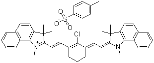 结构式 CAS# 309967-80-4, 2-[(E)-2-[2-氯-3-[(E)-2-(1,3,3-三甲基-1,3-二氢-2H-苯并[g]吲哚-2-亚基)乙亚基]-1-环己烯-1-基]乙烯基]-1,3,3-三甲基-3H-苯并[g]吲哚鎓对甲苯磺酸盐