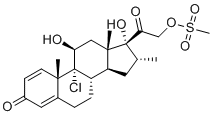 structure of CAS# 352315-75-4, Icomethasone 21-Mesylate;[2-[(8S,9R,10S,11S,13S,14S,16R,17R)-9-chloro-11,17-dihydroxy-10,13,16-trimethyl-3-oxo-6,7,8,11,12,14,15,16-octahydrocyclopenta[a]phenanthren-17-yl]-2-oxoethyl] methanesulfonate