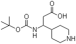 structure of CAS# 372144-03-1, 3-N-Boc-Amino-3-piperidin-4-ylpropionic acid;3-[(tert-Butoxycarbonyl)amino]-3-piperidin-4-ylpropanoic acid