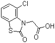 结构式 CAS# 3813-05-6, 草除灵; 4-氯-2-氧代-3(2H)-苯并噻唑啉乙酸