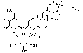 结构式 CAS# 38243-03-7, 人参皂苷 Rg3; 人参皂甙 Rg3