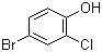 结构式 CAS# 3964-56-5, 2-氯-4-溴苯酚; 4-溴-2-氯苯酚