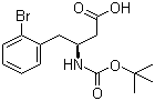 structure of CAS# 403661-78-9, Boc-L-3-Amino-4-(2-bromophenyl)butyric acid;(betaS)-2-Bromo-beta-[[(tert-butoxy)carbonyl]amino]benzenebutanoic acid